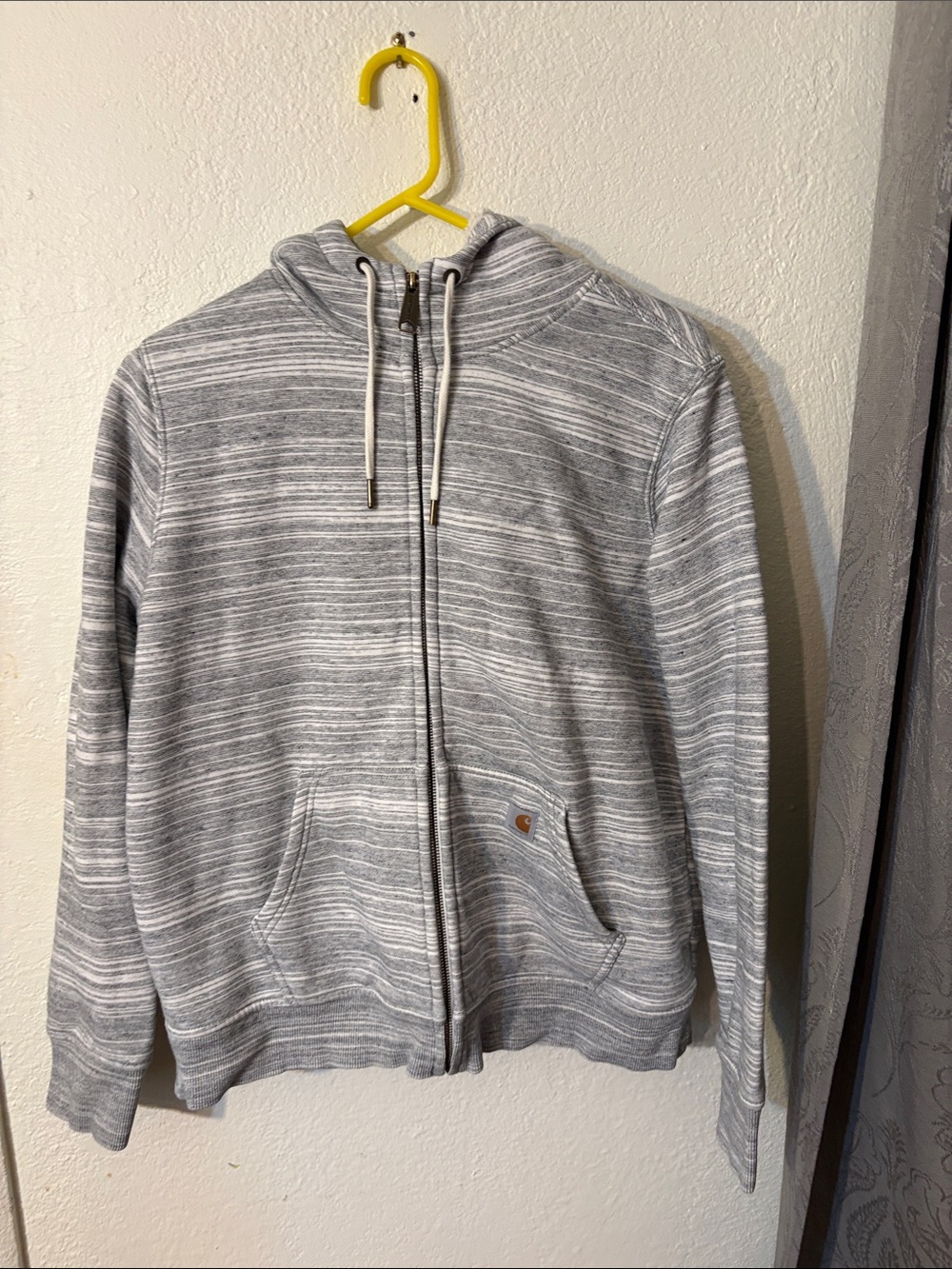 Carhartt Women’s Gray Striped Zip-Up Hoodie